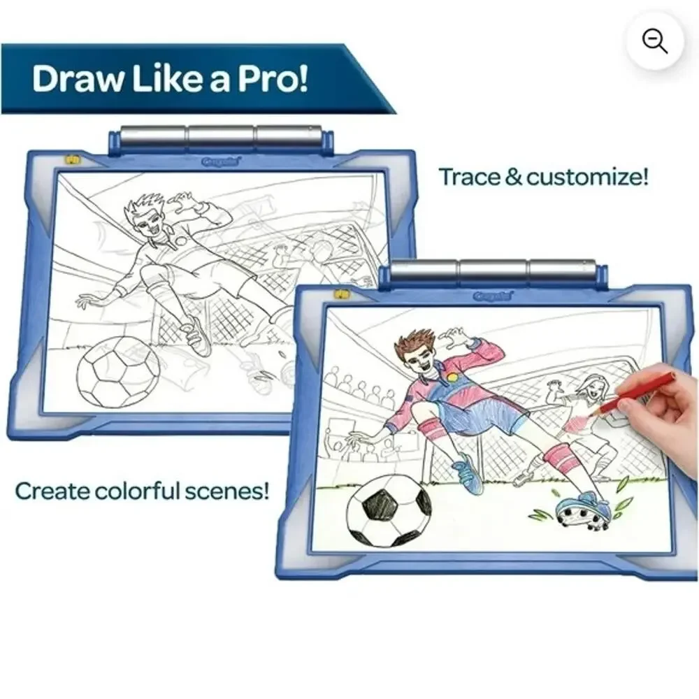 Crayola Light-Up Tracing Pad - Blue Drawing Board w/Colored Pencils